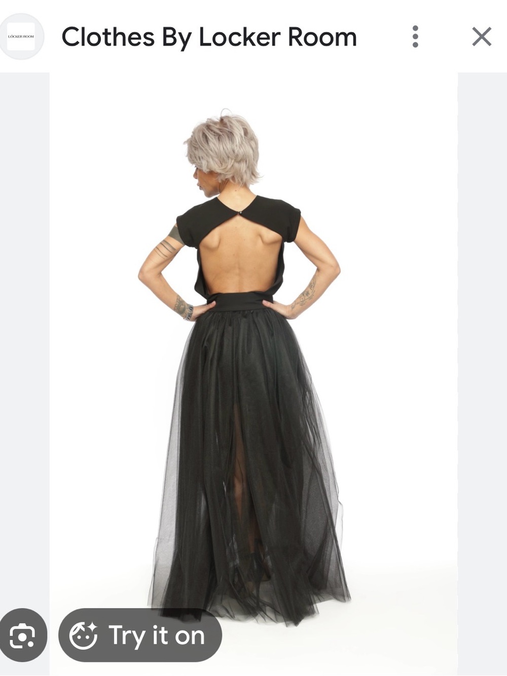 Locker Room Black Open-Back top. SZ XL